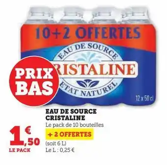 Hyper U Eau de source cristaline offre