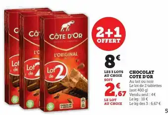 Hyper U Chocolats côte d'or offre