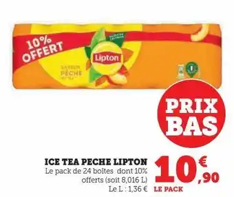 Hyper U Ice tea peche lipton offre