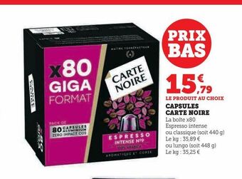 Hyper U Capsules carte noire offre