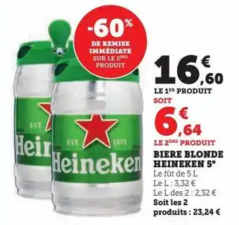Bière blonde heineken 5ª