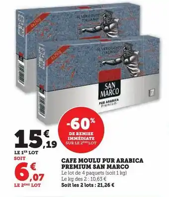 Café moulu pur arabica premium san marco