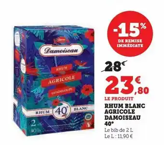Hyper U Rhum blanc agricole damoiseau 40ª offre