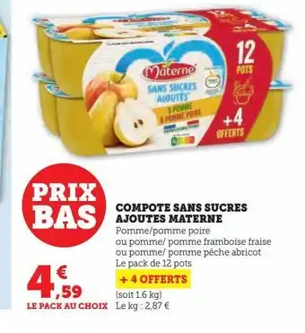 Compote sans sucres ajoutes materne