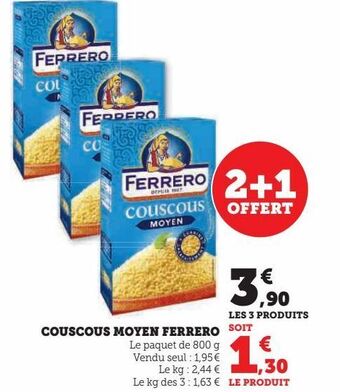 Super U Couscous moyen ferrero offre
