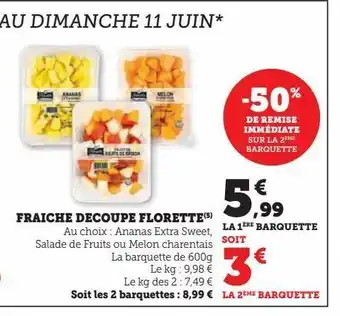 Hyper U Fraiche decoupe florette offre