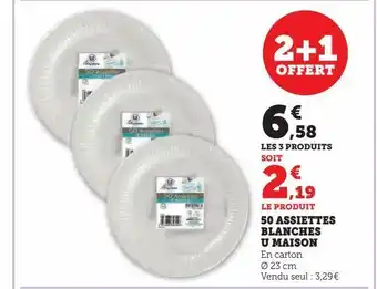 Hyper U 50 assiettes banches u maison offre
