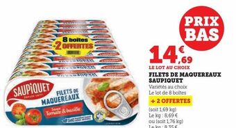 Super U Filets de maquereaux saupiquet offre
