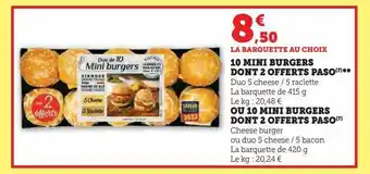 10 mini burgers dont 2 offerts paso ou 10 mini burgers dont 2 offerts paso