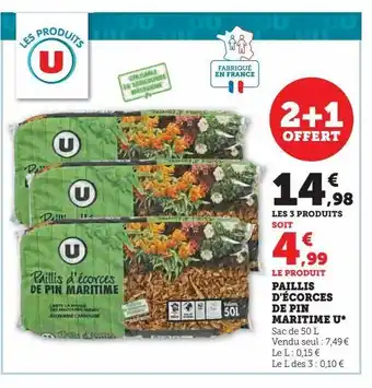 Hyper U Paillis d`écorces de pin maritime u offre