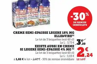 Creme semi-epaisse legere 18% mg elle&vire