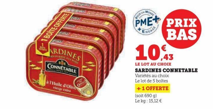 Hyper U Sardines connetable offre