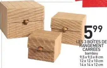 Stokomani Les 3 Boîtes De Rangement Carrées offre