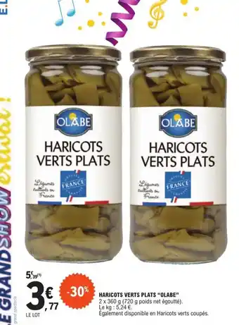 E.Leclerc HARICOTS VERTS PLATS "OLABE" offre