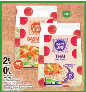 E.Leclerc RIZ LONG BIO(2) "HAPPY BIO" offre
