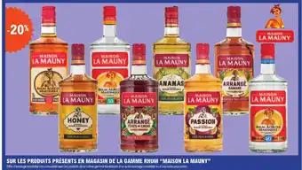 E.Leclerc SUR LES PRODUITS PRÉSENTS EN MAGASIN DE LA GAMME RHUM "MAISON LA MAUNY" offre