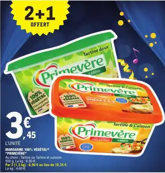 MARGARINE 100% VÉGÉTAL (²) "PRIMEVÈRE"