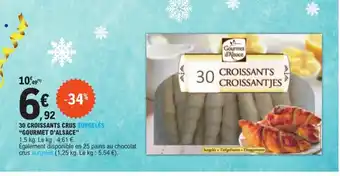 E.Leclerc 30 CROISSANTS CRUS SURGELÉS "GOURMET D'ALSACE" offre