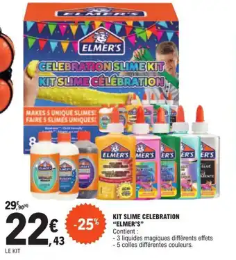KIT SLIME CELEBRATION "ELMER'S" Contient: