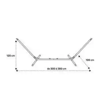 La Foir'Fouille Structure pour hamac - 300 x l 106 x h 120 cm - moorea offre