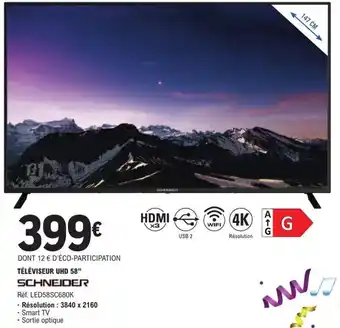 E.Leclerc TÉLÉVISEUR UHD 58" offre