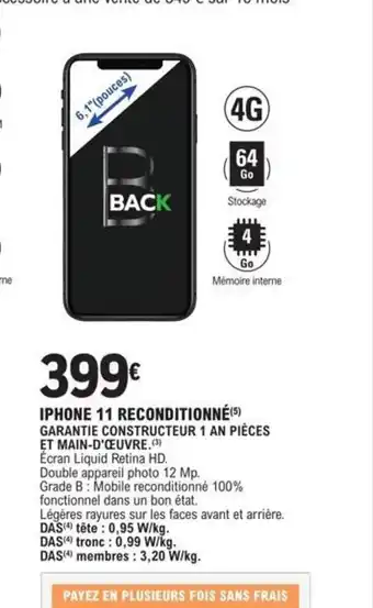 E.Leclerc IPHONE 11 RECONDITIONNÉ(5) offre
