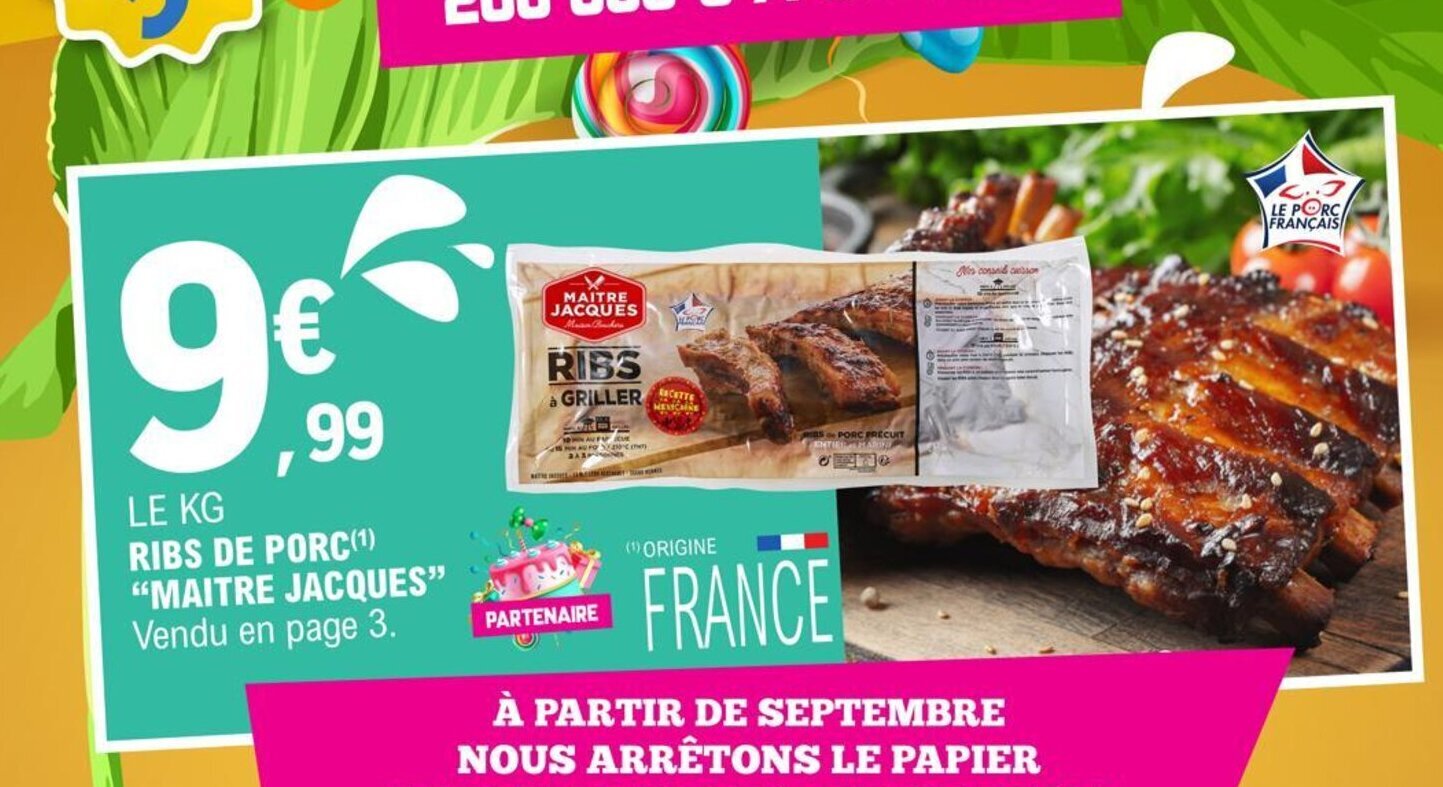 E.Leclerc LE KG RIBS DE PORC (1) "MAITRE JACQUES" Vendu en page 3. offre