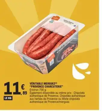 VÉRITABLE MERGUEZ "PROVENCE CHARCUTERIE"