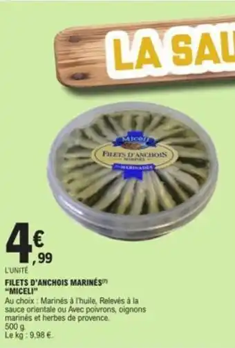 E.Leclerc FILETS D'ANCHOIS "MICELI" offre