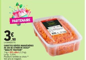 E.Leclerc CAROTTES RAPÉES MARAICHÈRES AU JUS DE CITRON DE SICILE offre