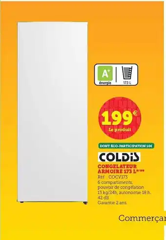 Super U Congélateur Armoire 175 L Coldis offre