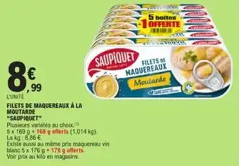 E.Leclerc FILETS DE MAQUEREAUX À LA MOUTARDE "SAUPIQUET" offre