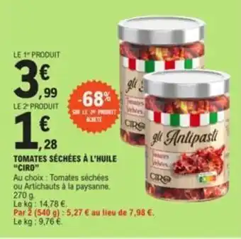 E.Leclerc TOMATES SÉCHÉES À L'HUILE "CIRO" offre