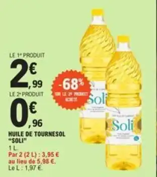 E.Leclerc HUILE DE TOURNESOL "SOLI" offre