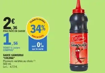 E.Leclerc SAUCE SAMOURAI "COLONA" offre