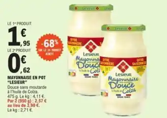 E.Leclerc MAYONNAISE EN POT "LESIEUR" offre
