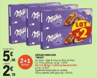 E.Leclerc GÂTEAUX MOELLEUX "MILKA" offre