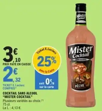 E.Leclerc COCKTAIL SANS ALCOOL "MISTER COCKTAIL" offre