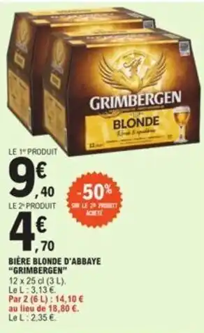 BIERE BLONDE D'ABBAYE "GRIMBERGEN"