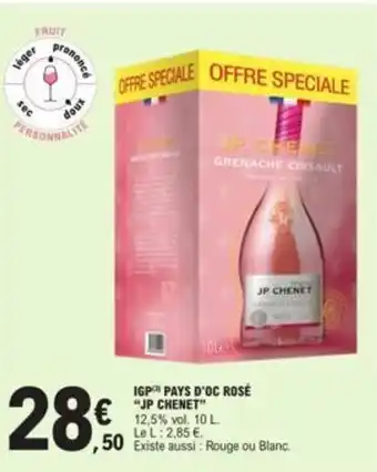 E.Leclerc IGP PAYS D'OC ROSÉ "JP CHENET" offre
