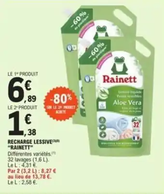 E.Leclerc RECHARGE LESSIVE "RAINETT" offre