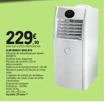 E.Leclerc CLIM MOBILE 9000 BTU offre