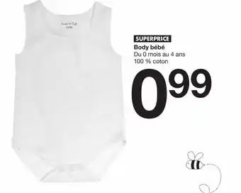 Zeeman SUPERPRICE Body bébé Du 0 mois au 4 ans 100% coton offre