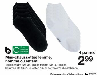 Zeeman Mini-chaussettes femme, homme ou enfant offre