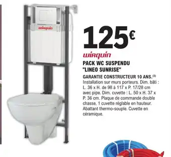 E.Leclerc Brico PACK WC SUSPENDU "LINEO SUNRISE" offre