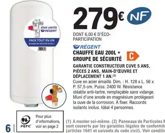 E.Leclerc Brico CHAUFFE EAU 200L + GROUPE DE SÉCURITÉ C offre