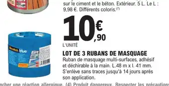 E.Leclerc Brico LOT DE 3 RUBANS DE MASQUAGE offre