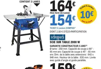 SCIE SUR TABLE 2000 W