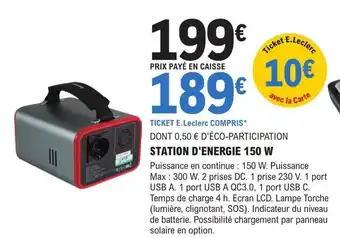 E.Leclerc Brico STATION D'ENERGIE 150 W offre