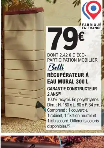 E.Leclerc Brico Belli RÉCUPÉRATEUR À EAU MURAL 300 L offre